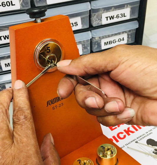 Introducing our IMPROVED Locksmith School-in-a-Box Lock Picking Training Kit!