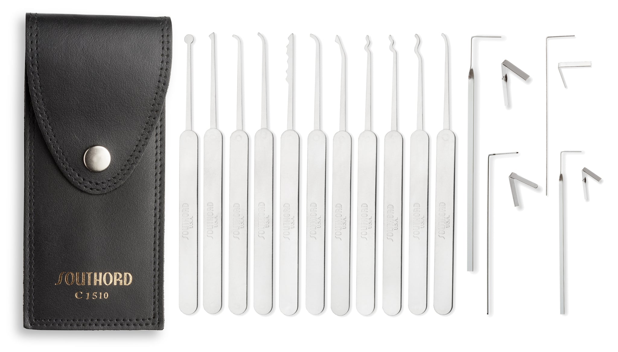 Fifteen Piece Slim Line Lock Pick Set - C1510